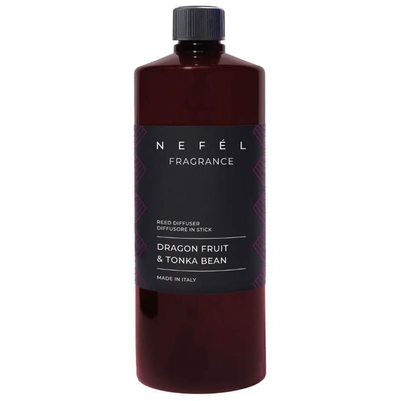 Nefél NEFÉL Fragrance interiérový tyčinkový difúzor - náhradná náplň, 1000ml, vôňa Dragon Fruit & Tonka Bean (pitaya a fazuľa Tonka)