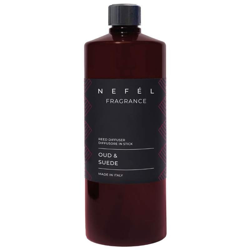 Nefél NEFÉL Fragrance interiérový tyčinkový difúzor - náhradná náplň, 1000ml, vôňa Oud & Suede (agarové drevo a semišová koža)