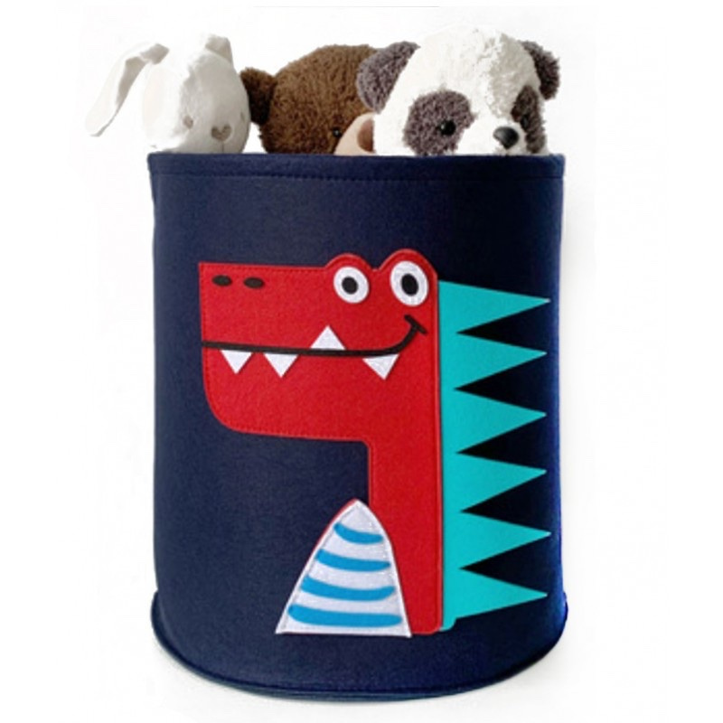 Livefy Livefy kôš na hračky / bielizeň Dino 35 x 35 cm, tmavomodrý