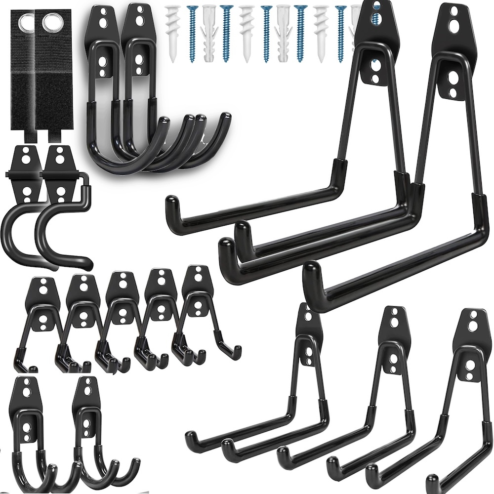 MG MG Tool Hangers držiak na záhradné náradie 18ks, čierny