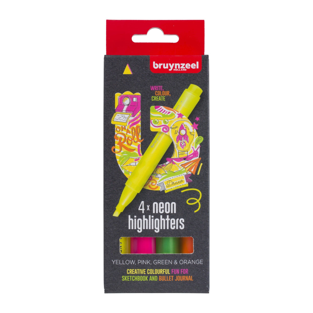 Bruynzeel Bruynzeel neónové zvýrazňovače 4ks-Bruynzeel