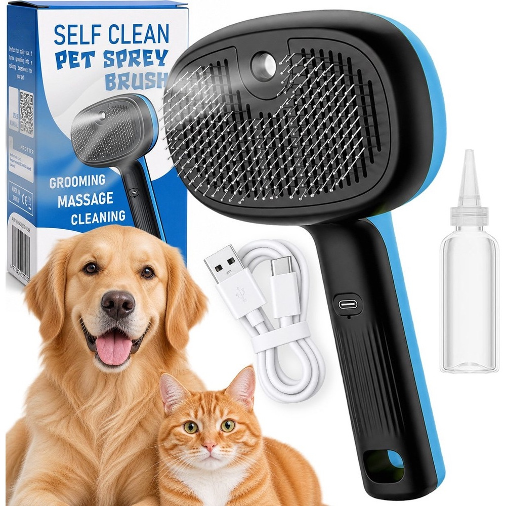 Livefy Livefy Mist parná kefa na srsť, čierna / modrá
