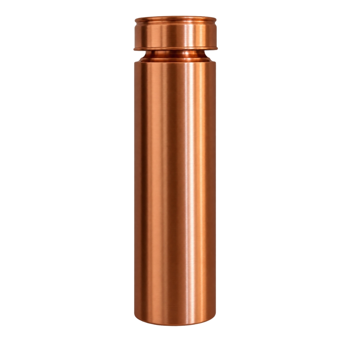 Ecozone Fľaša na vodu z čistej medi, rovný model, matná brúsená povrchová úprava, 950ml / 330 g