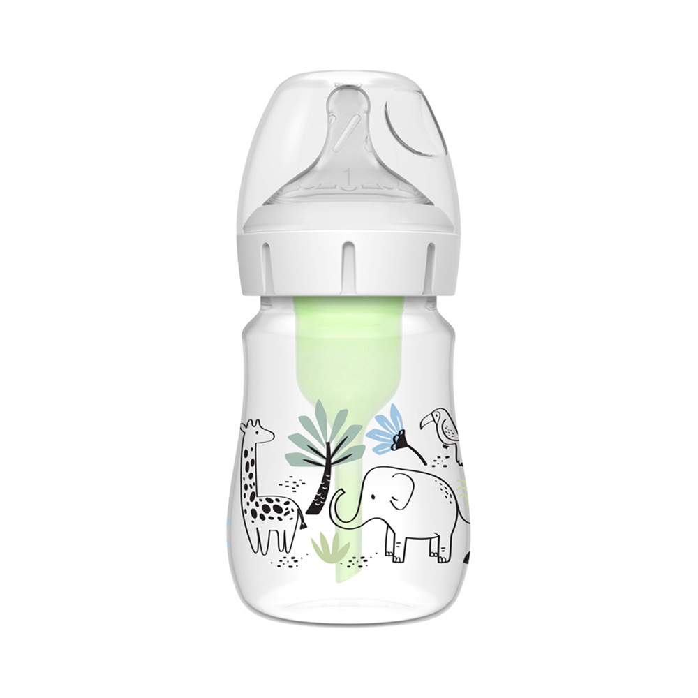 Dr.Brown´s Dr. Brown’s Dojčenská fľaša Džungľa options+ Wide Neck 150 ml Anti-colic – 1 ks (WB51008-SPX)