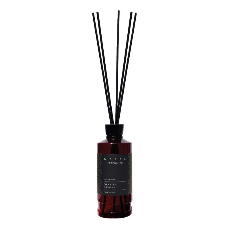 Nefél NEFÉL Fragrance interiérový tyčinkový difúzor, 480ml, vôňa Vanilla & Jasmine (vanilka a jazmín)