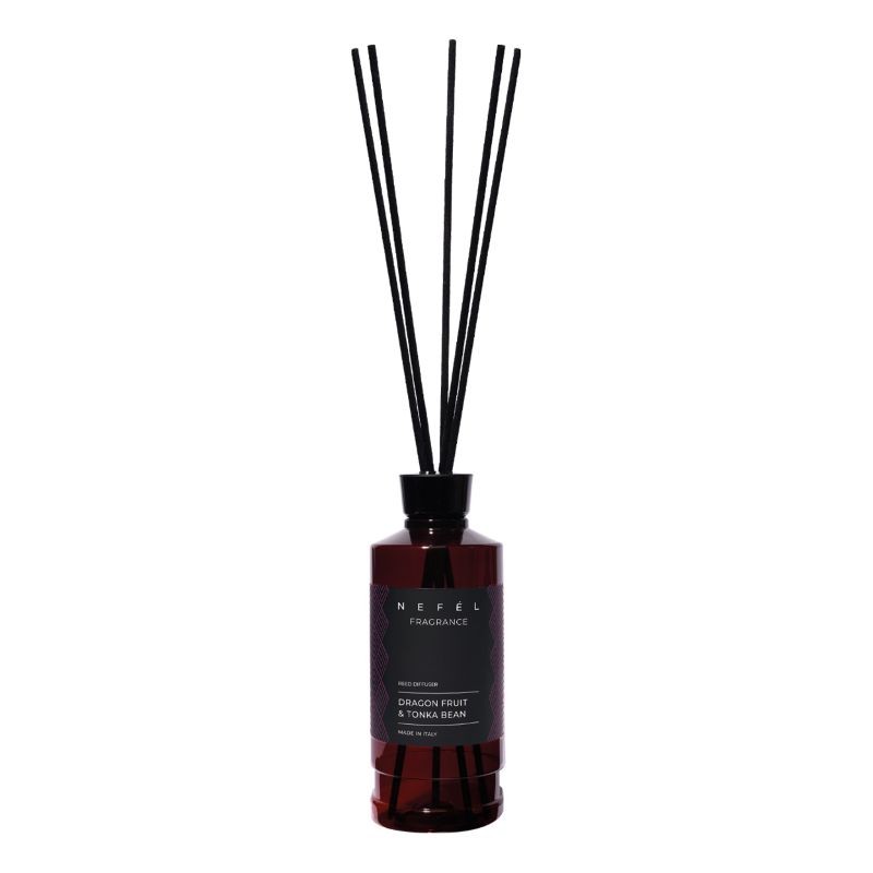 Nefél NEFÉL Fragrance interiérový tyčinkový difúzor, 480ml, vôňa Dragon Fruit & Tonka Bean (pitaya a fazuľa Tonka)