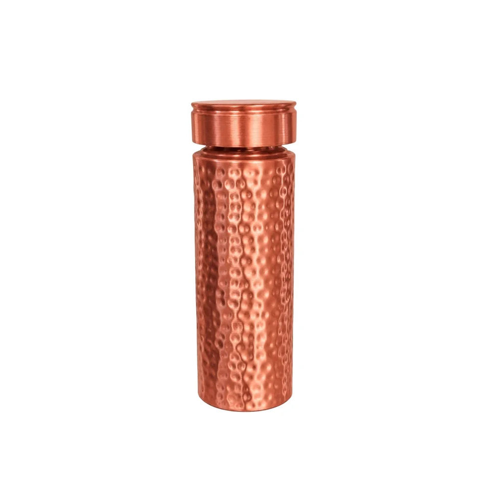 Ecozone Fľaša na vodu z čistej medi, tepaná, s matnou brúsenou povrchovou úpravou, 750 ml / 320 g