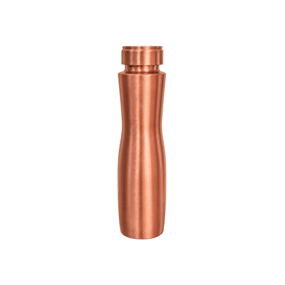 Ecozone Fľaša na vodu z čistej medi „Curve“, matná brúsená povrchová úprava, 1 liter / 315 g