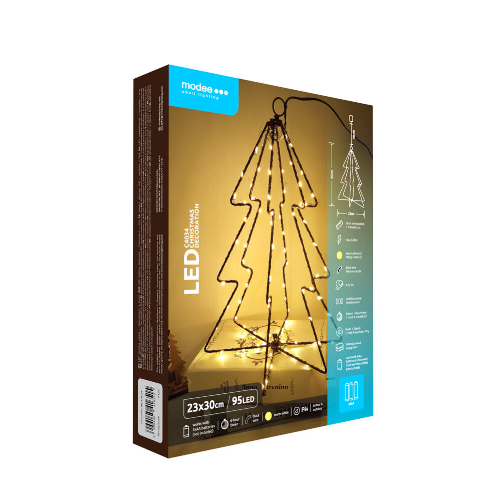 Modee Modee Lighting LED dekorácia C4034 stromček 3xAA batérie