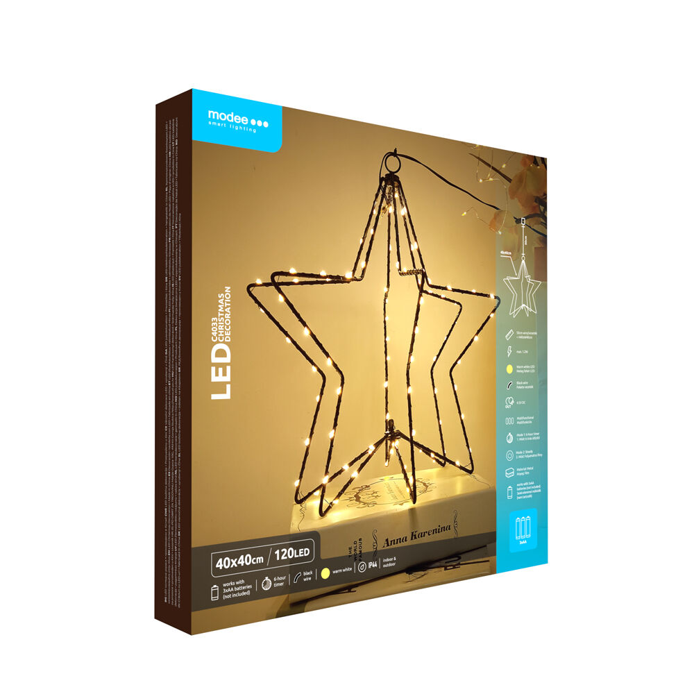 Modee Modee Lighting LED dekorácia C4033 hviezda 3xAA batérie