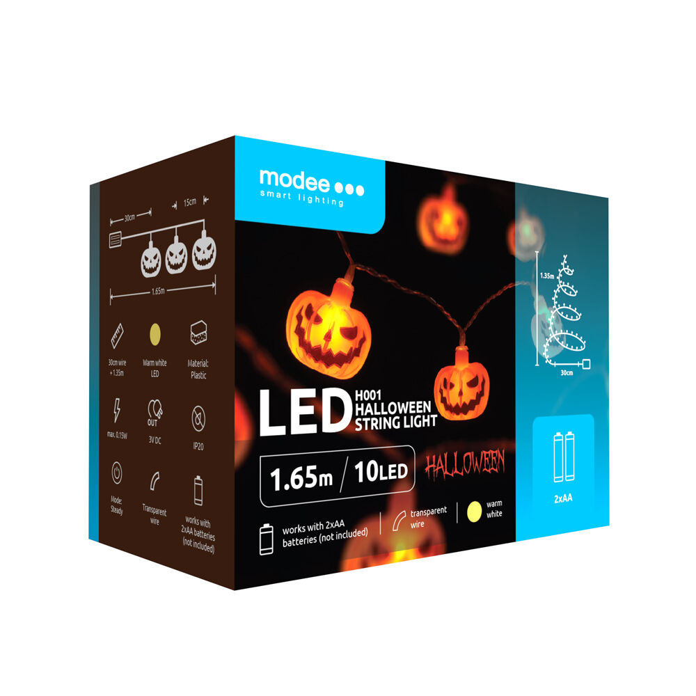 Modee Modee Lighting LED dekorácia H001 10 LED 165cm tekvice 2xAA batérie