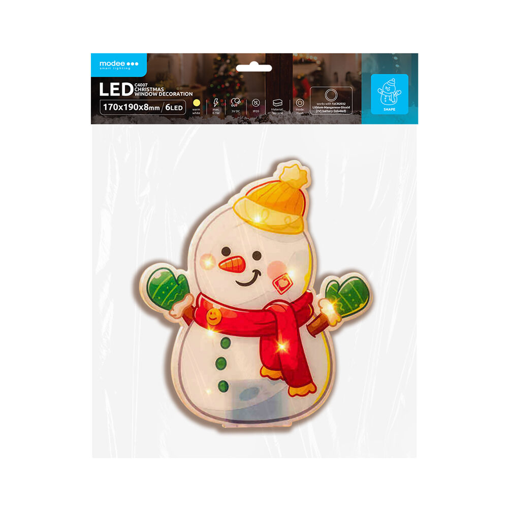 Modee Modee Lighting LED dekorácia do okna C4007 snehuliak