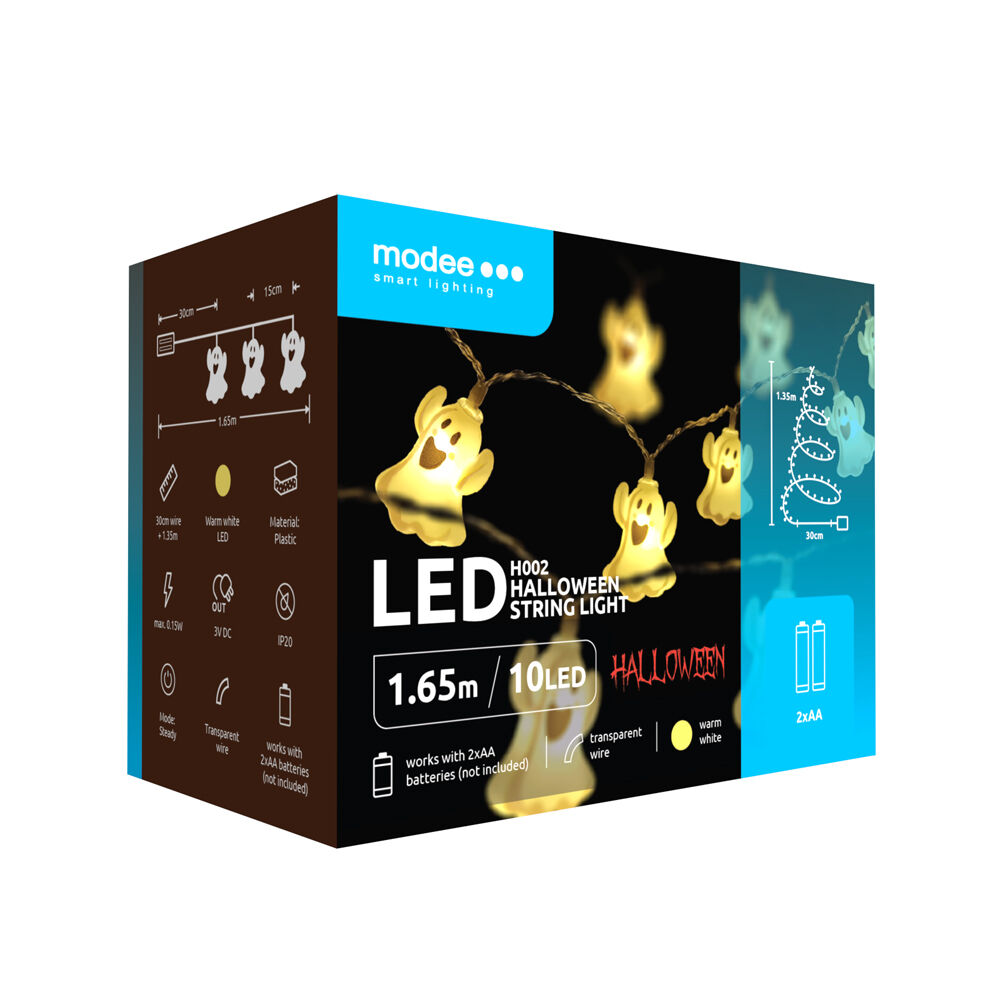 Modee Modee Lighting LED dekorácia H002 10 LED 165cm duchovia 2xAA batérie