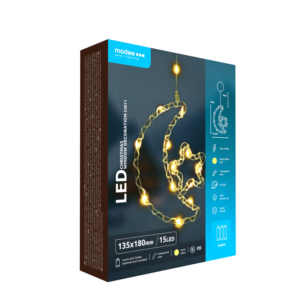 Modee Modee Lighting LED dekorácia do okna C4011 mesiac