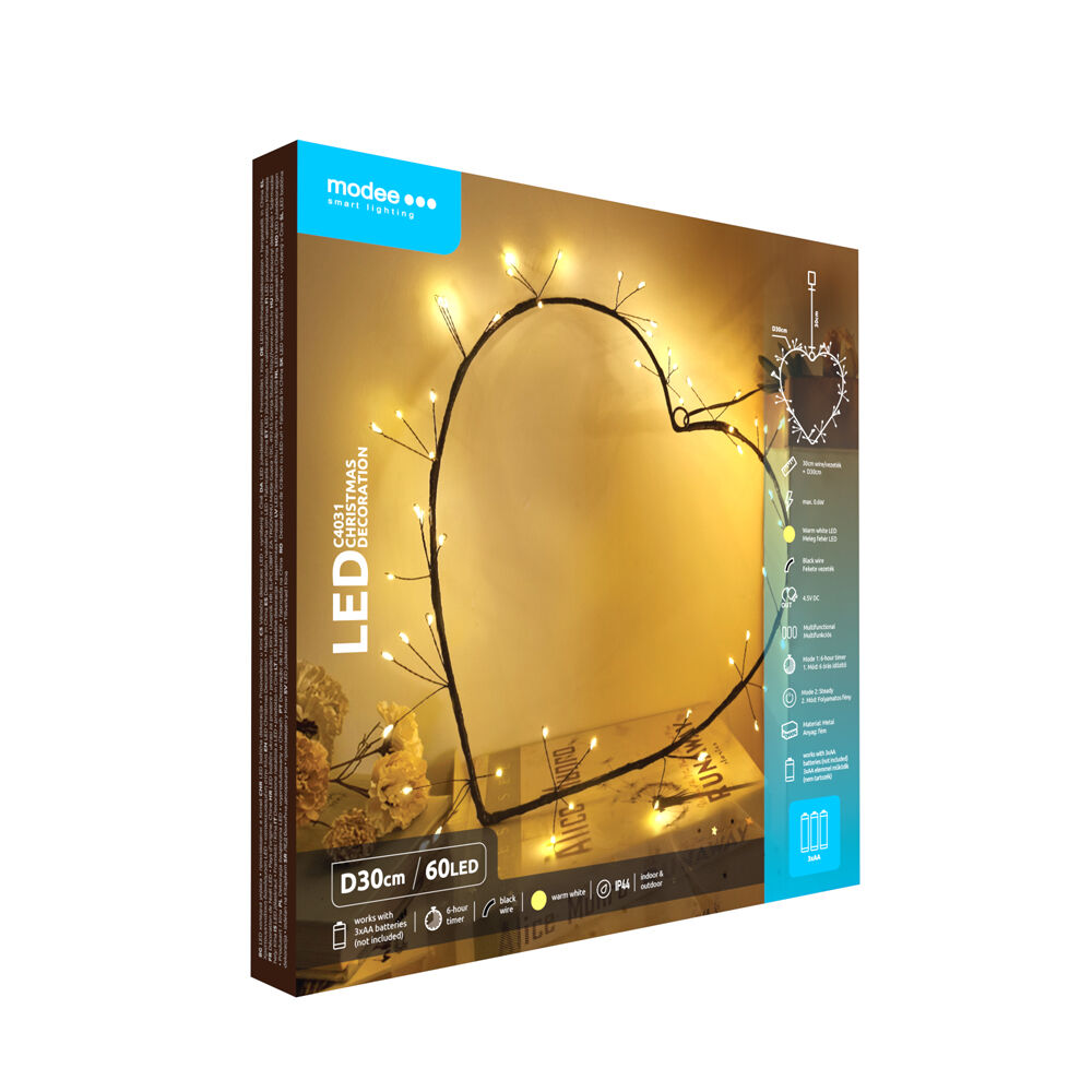 Modee Modee Lighting LED dekorácia C4031 srdiečko 3xAA batérie