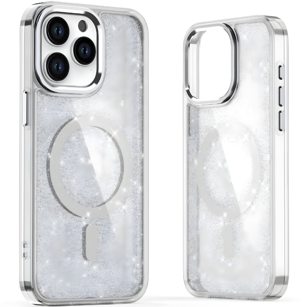 OEM Puzdro Glitter Case MagSafe pre Samsung Galaxy A16 5G - Transparentná