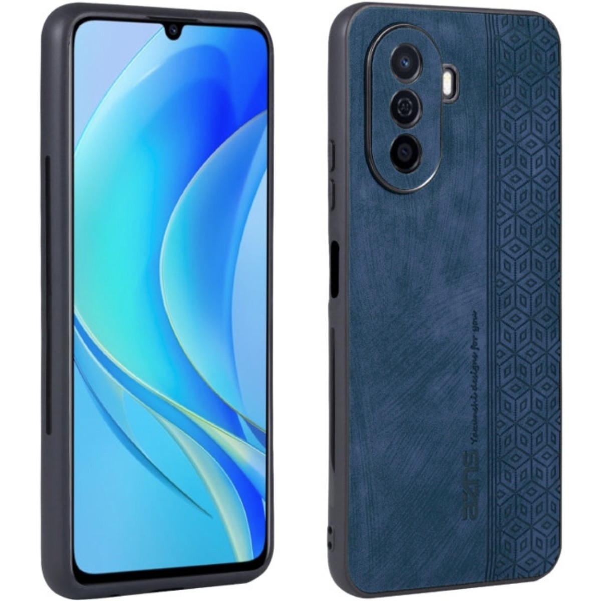 HARAHU Puzdro Embossed Case pre Huawei Nova Y70 - Modrá