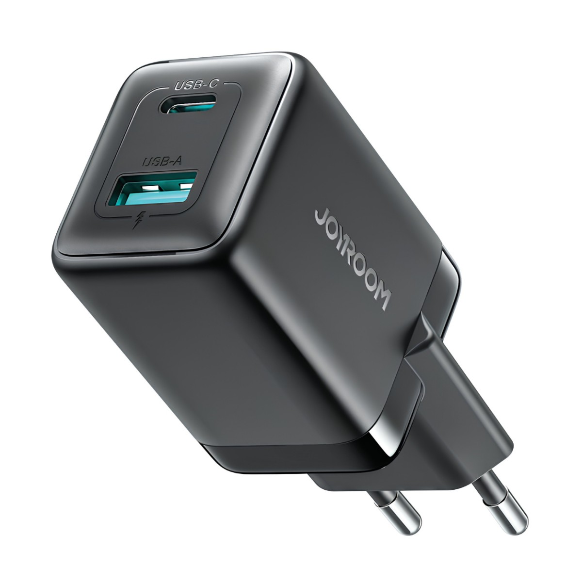 Joyroom Nabíjačka GaN 45W USB-C a USB-A, kompaktná cestovná, čierna