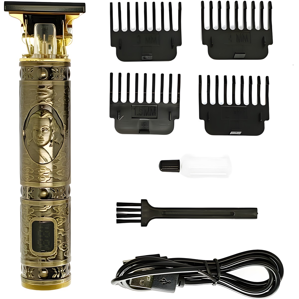 HARAHU Elektrický strojček na vlasy s USB nabíjaním Beauty - Zlatohnedá