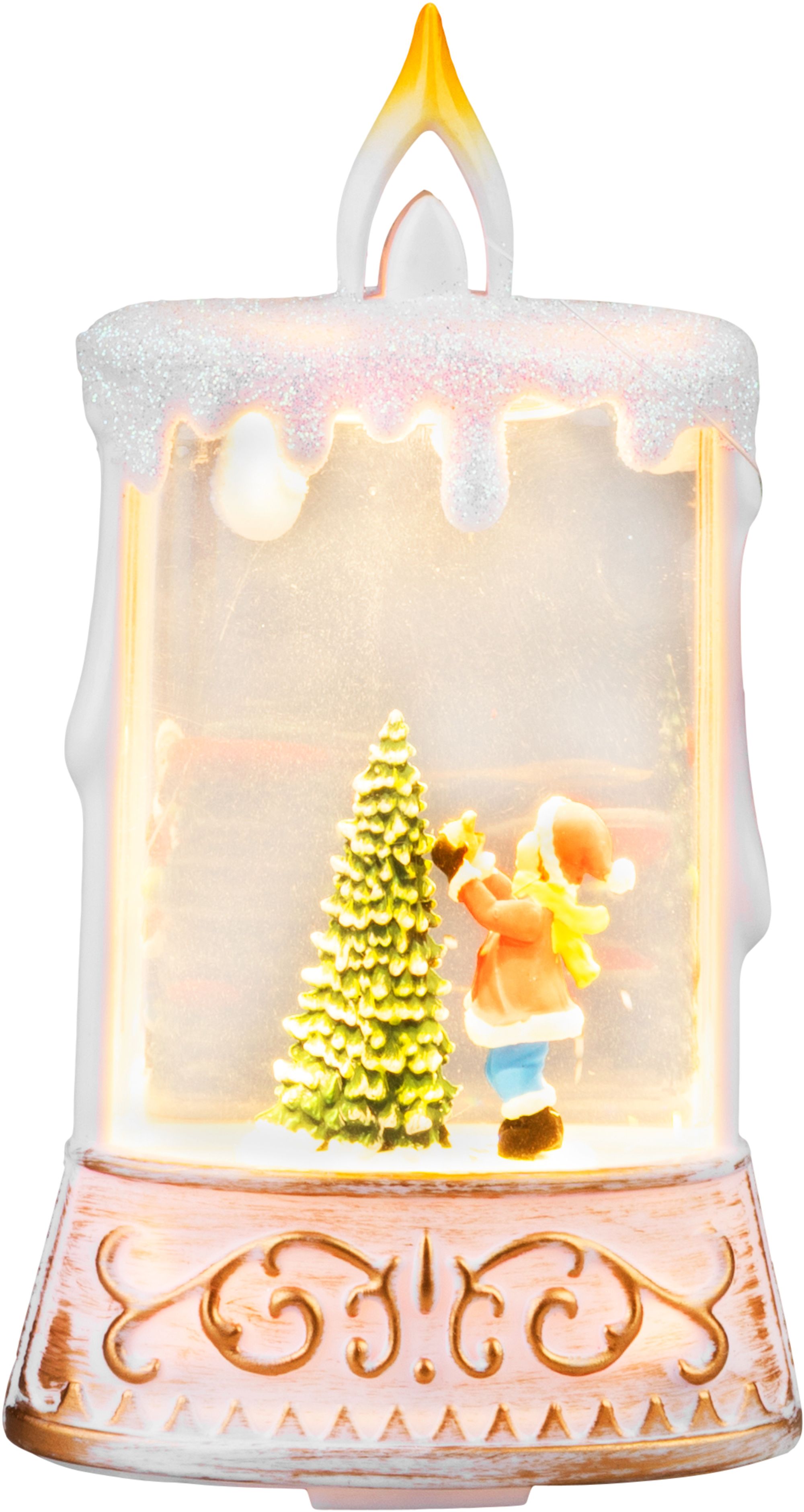 MagicHome Lampáš MagicHome Vianoce, Santa so stromčekom, plast, 1xLED teplá biela, 8x4x15 cm, 2xAAA (12 × ks)