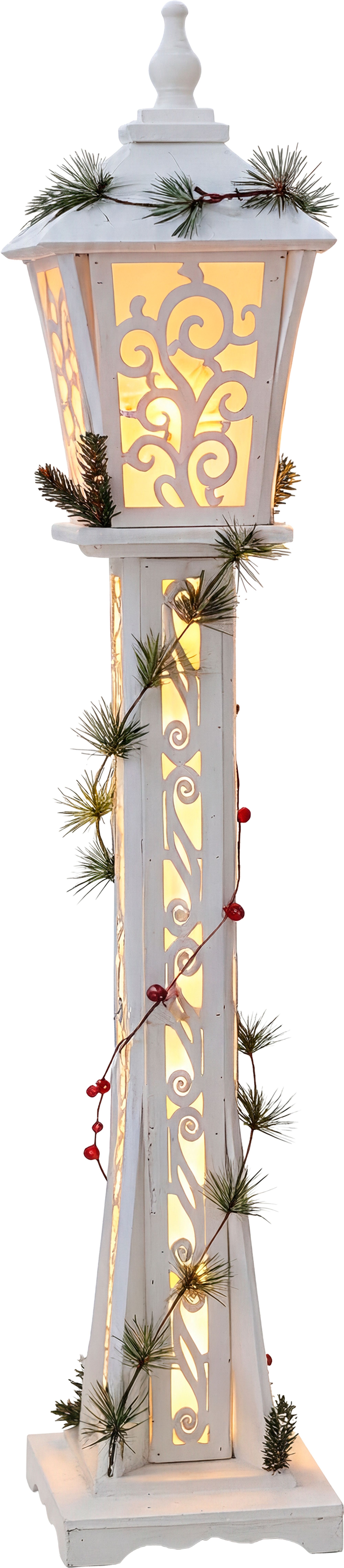 MagicHome Dekorácia MagicHome Vianoce, lampa, teplá biela, 20x20x120 cm, 3xAA