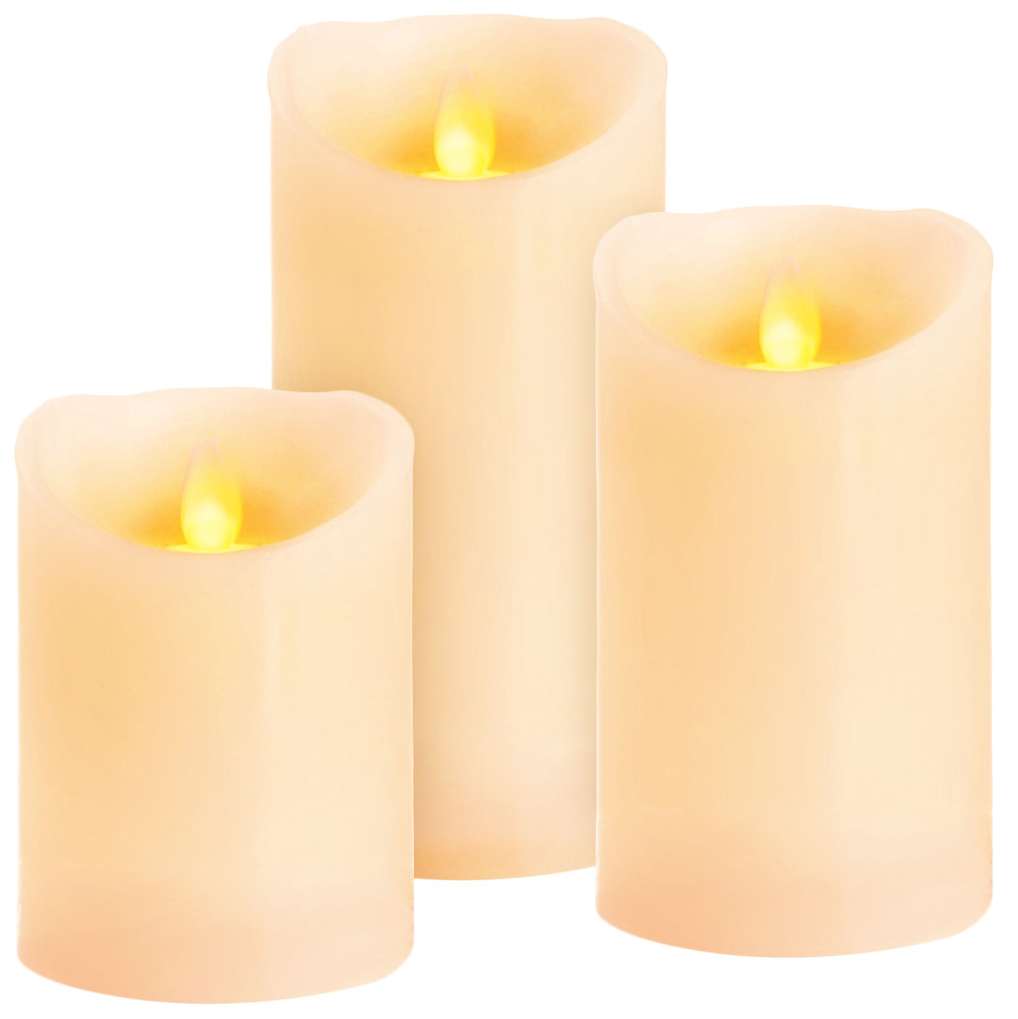 MagicHome Voskové LED sviečky, teplá biela, súprava 3 ks