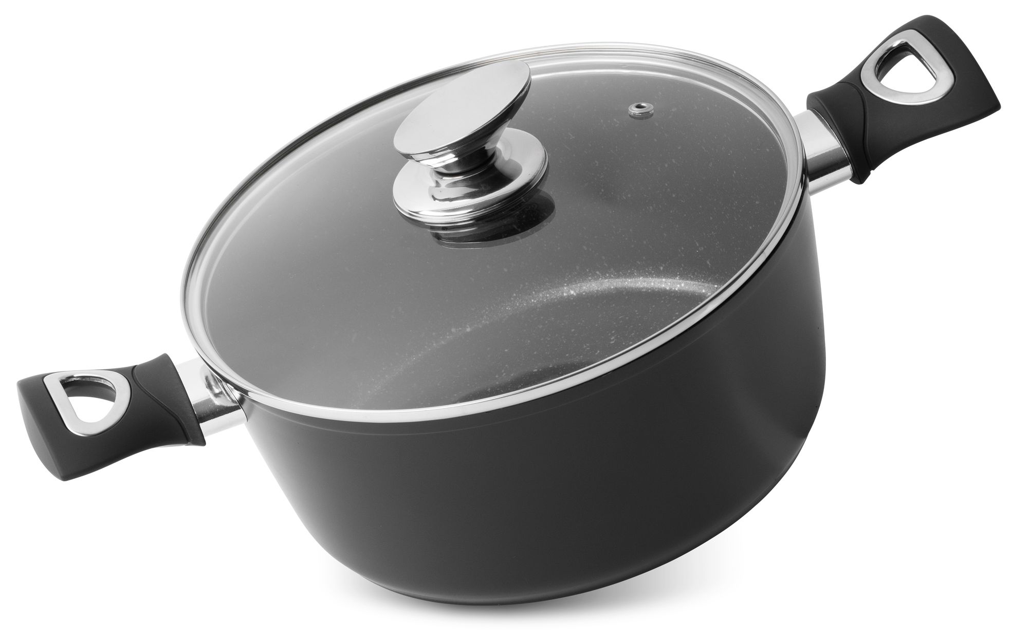 MagicHome Hrniec Black Line s pokrievkou, 24 cm, 4 l