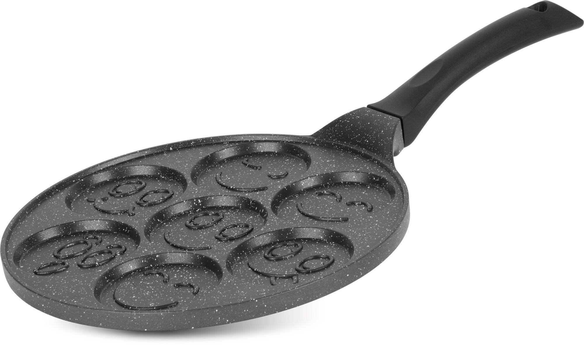 MagicHome Panvica na lievance so smajlíkmi, 7 priehlbín, 27 cm