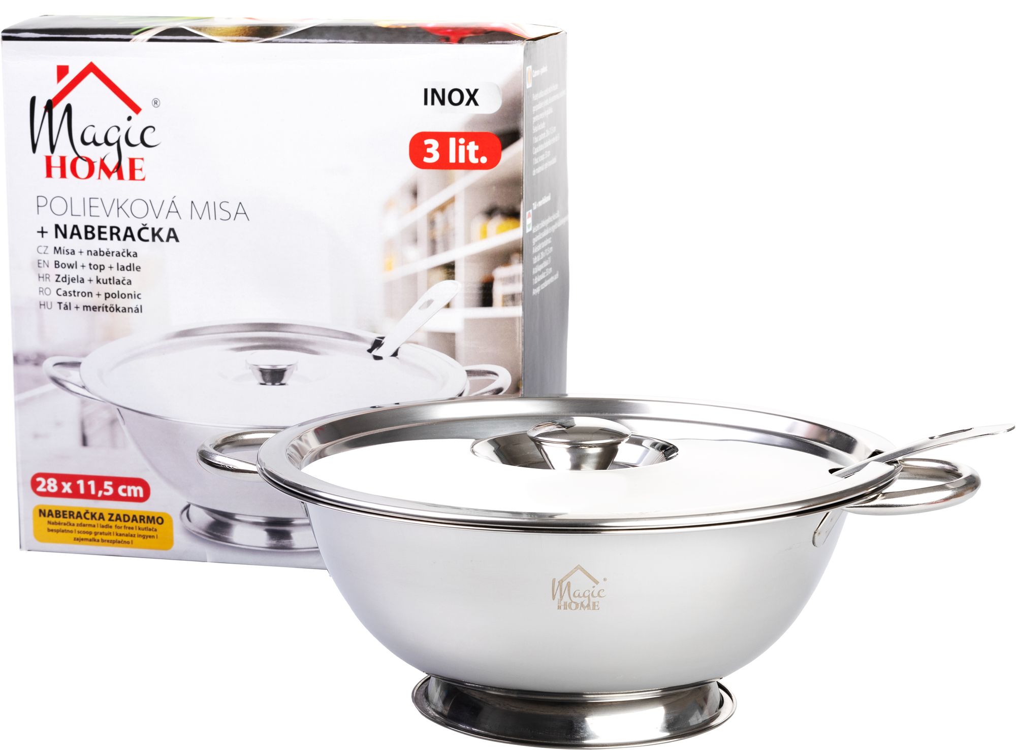 Misa , polievková s naberačkou, 3000 ml, terina, nerez