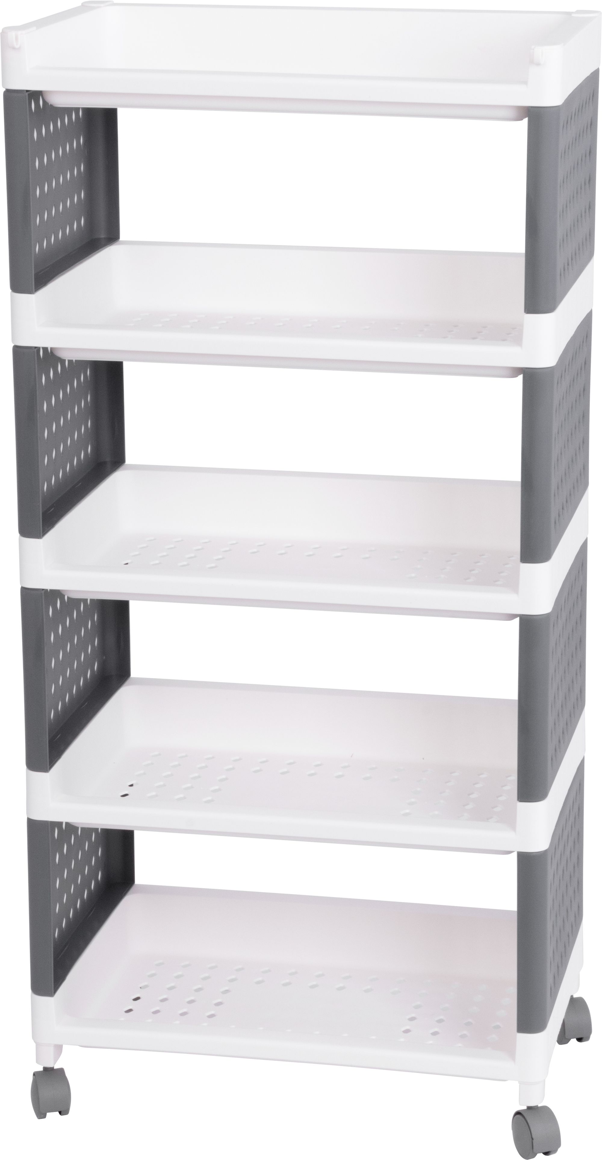 MagicHome Regál MagicHome Rolly, plastový, 5 políc, 49x29x97 cm, na kolieskach