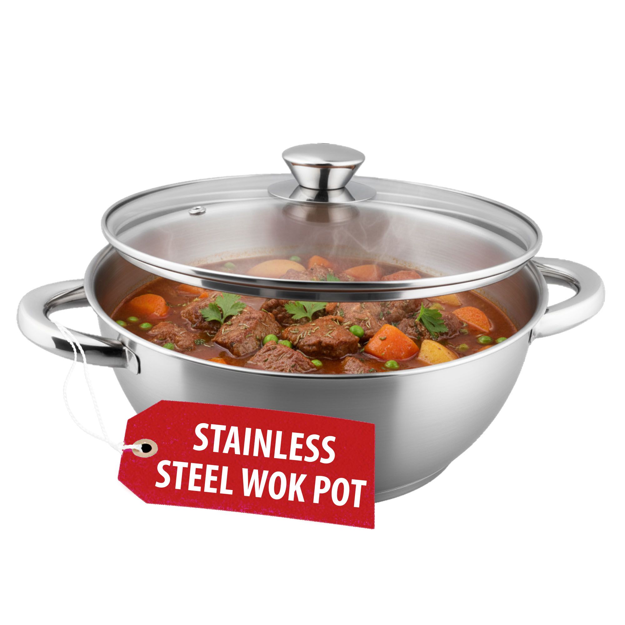 Hrniec Wok Chloe, 26 cm, 5 l, so sklenenou pokrievkou