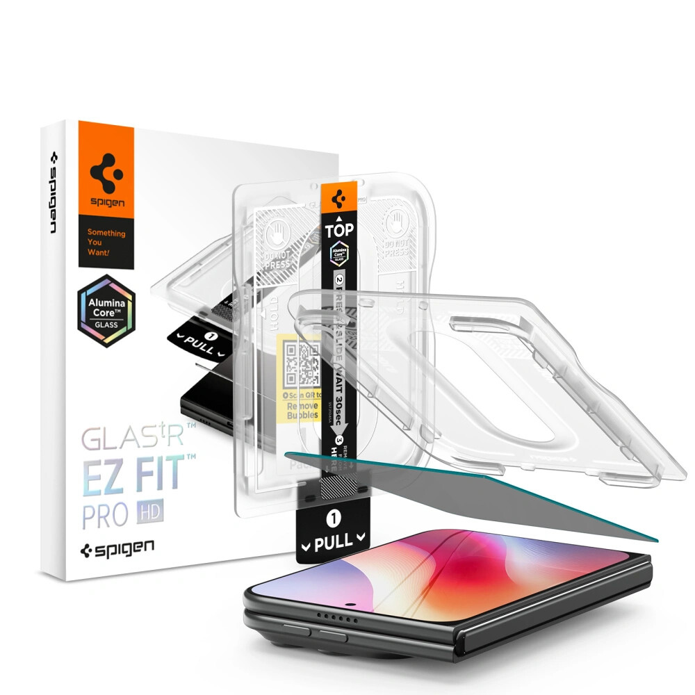 Spigen Spigen Glas.Tr Ez Fit Privacy ochranné sklo na iPhone Duo, čierne