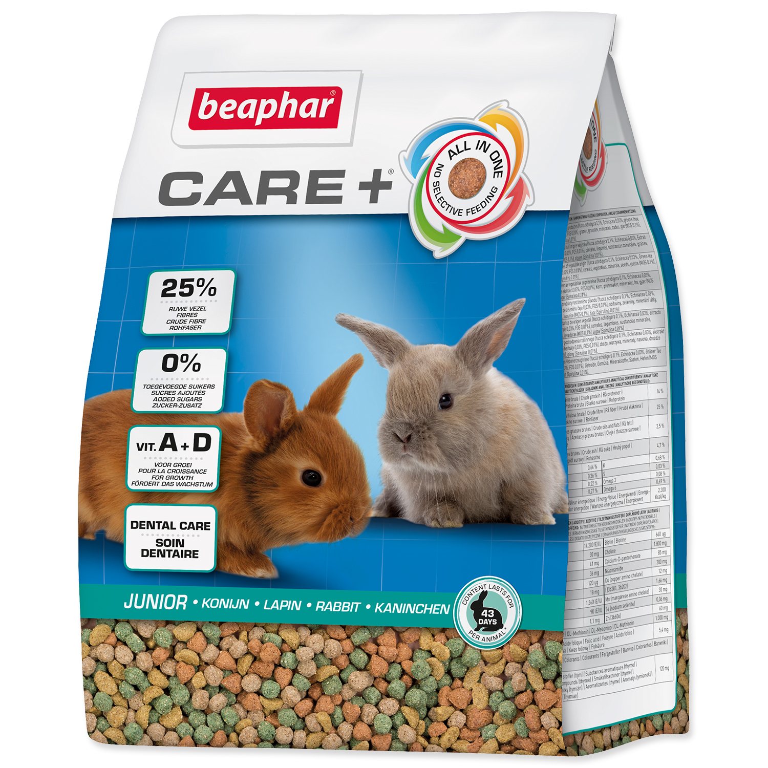 Beaphar Krmivo CARE+ králik junior 1,5kg