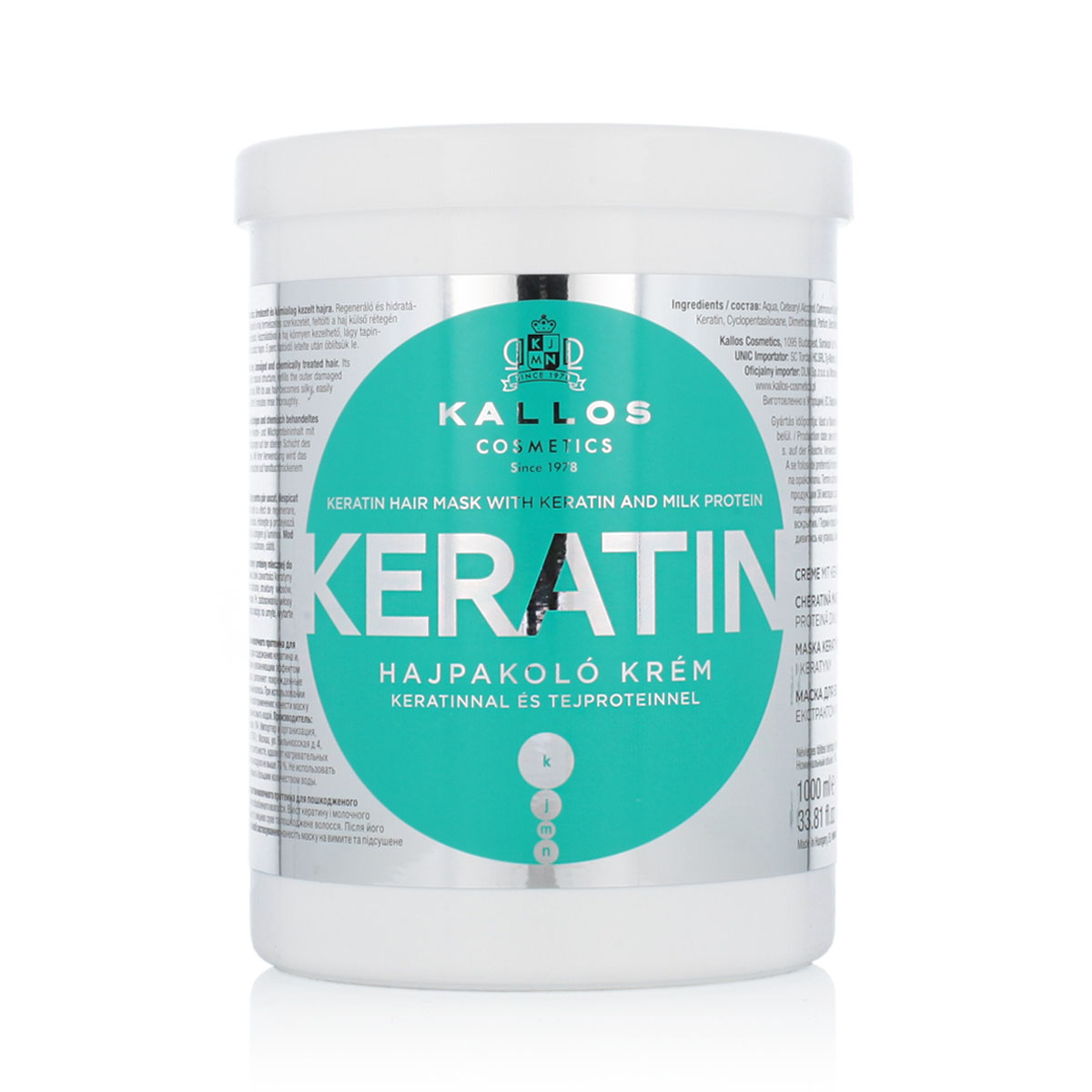 Kallos Cosmetics Kallos Keratin Hair Mask With Keratin And Milk Protein 1000 ml