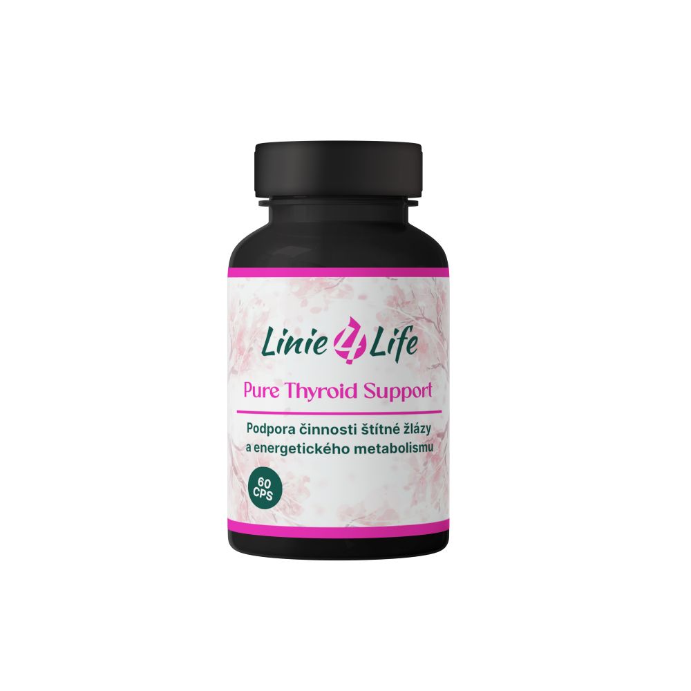 Linie4life PURE THYROID – prírodná podpora štítnej žľazy bez plnidiel, 60 kapsúl/60 dní