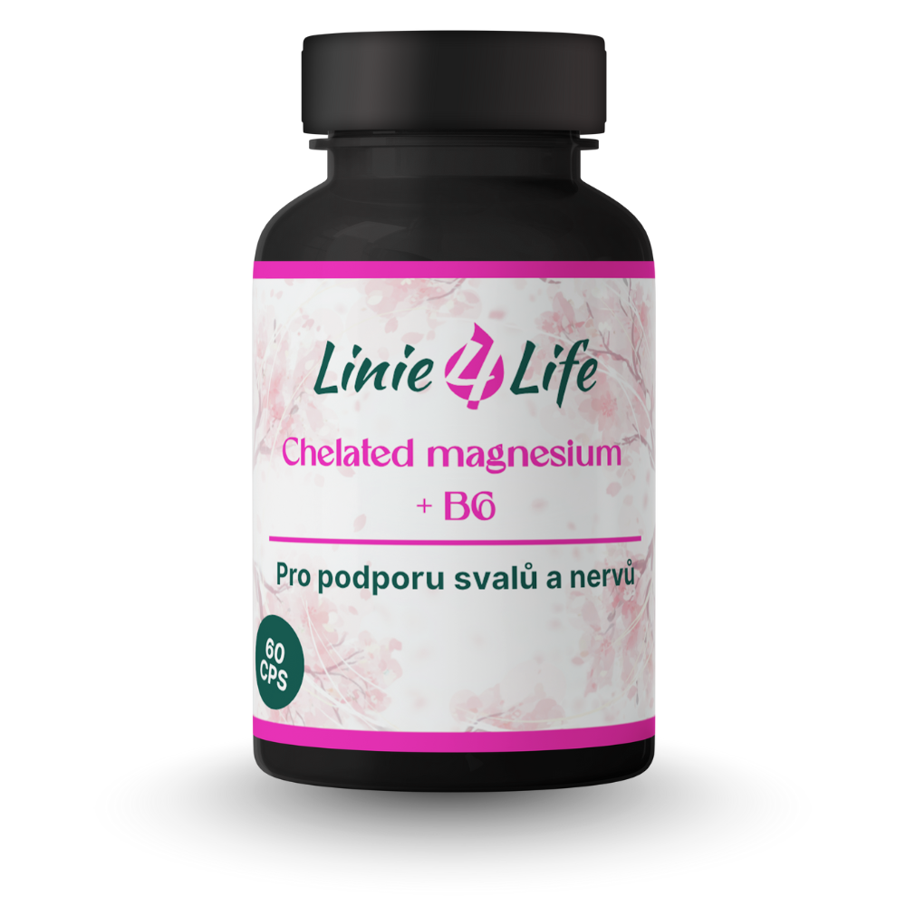 Linie4life CHELATED MAGNESIUM 1600 mg + vitamín B6, 60 kapsúl/30 dní