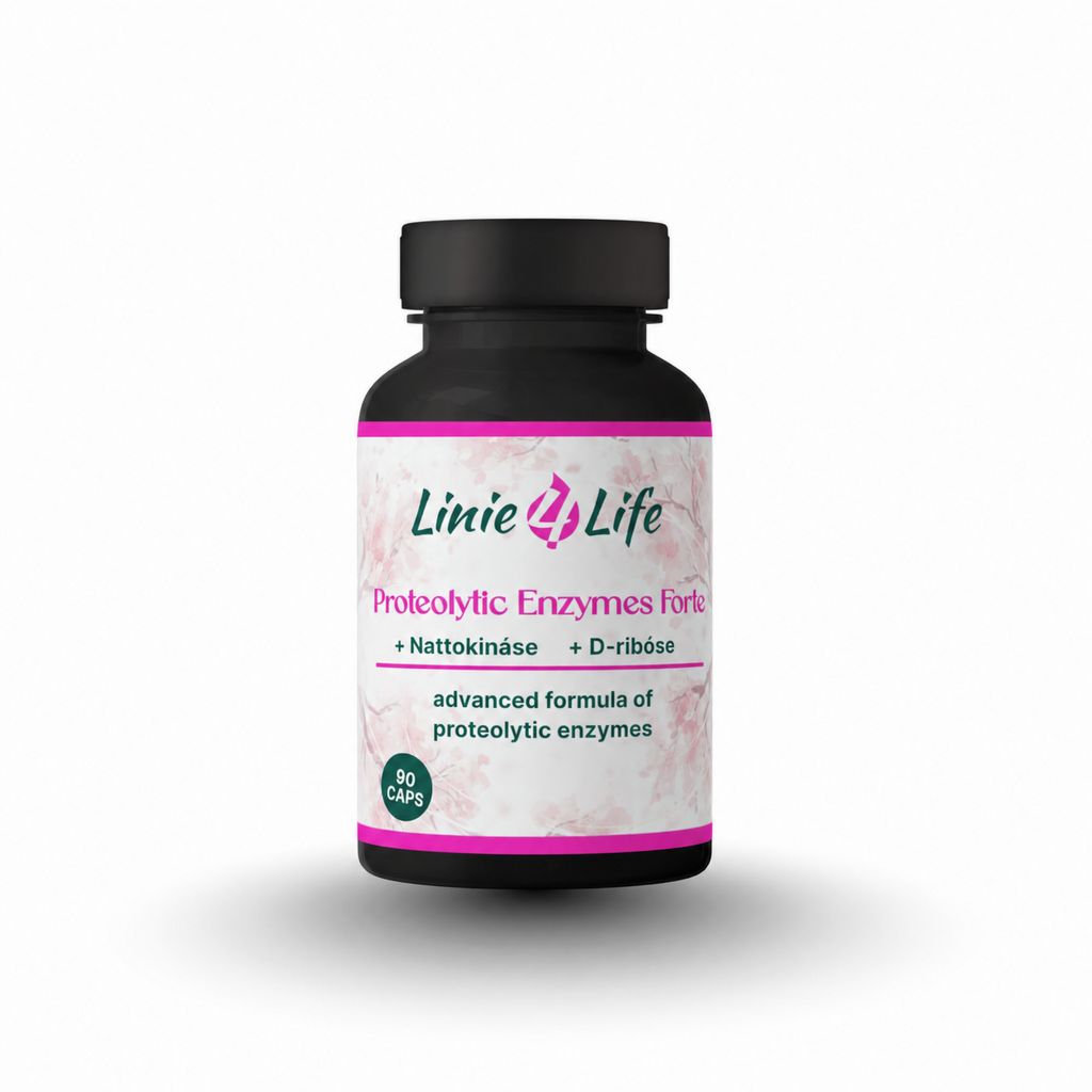 Linie4life PROTEOLYTIC ENZYMES FORTE + nattokináza + D-ribóza – bez plnidiel, 90 kapsúl/30 dní