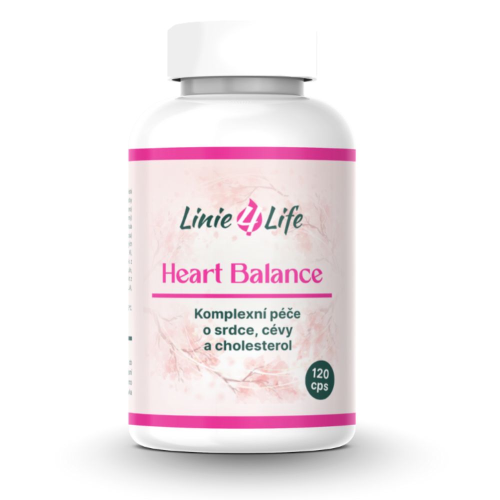 Linie4life HEART BALANCE – srdce, cievy, cholesterol, krvný tlak, 120 kapsúl/30 dní