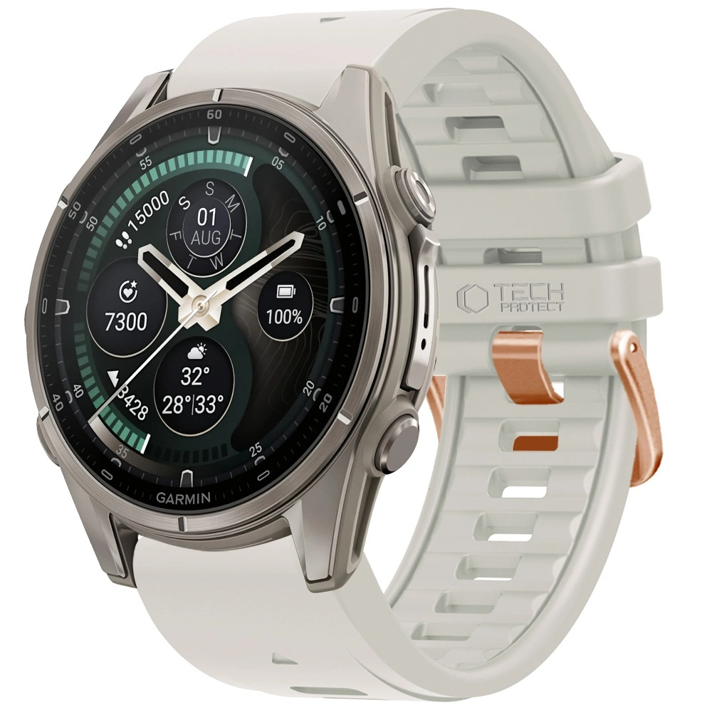 Tech-Protect Tech-Protect Silicone remienok Garmin QuickFit 20mm, fog grey