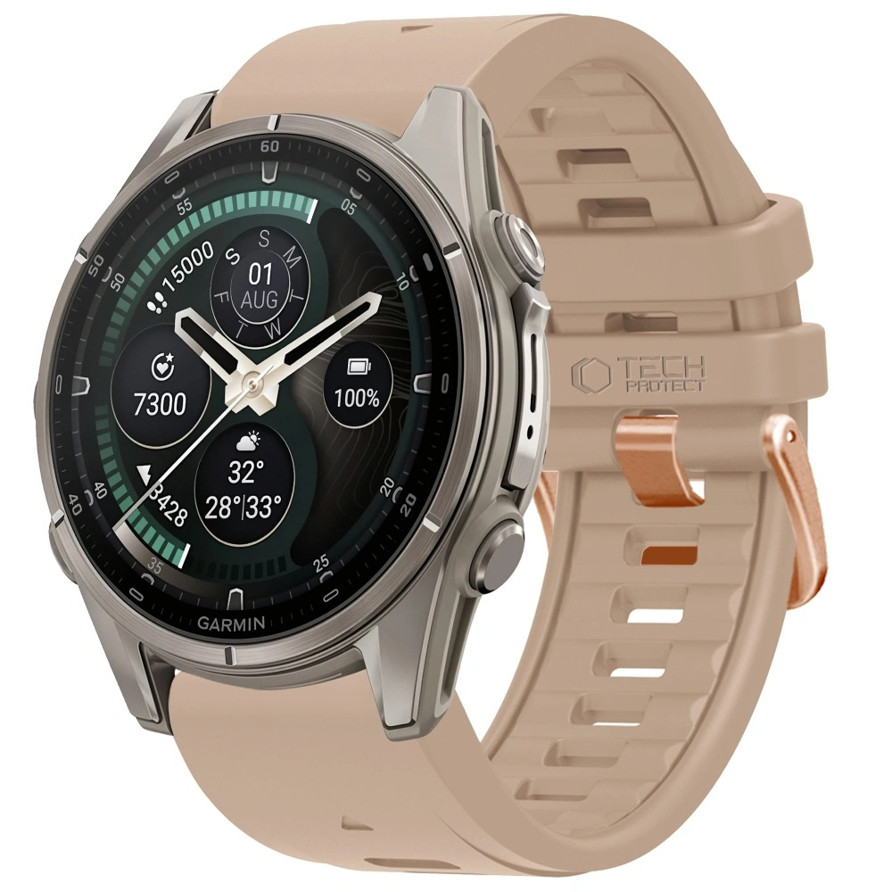Tech-Protect Tech-Protect Silicone remienok Garmin QuickFit 20mm, walnut