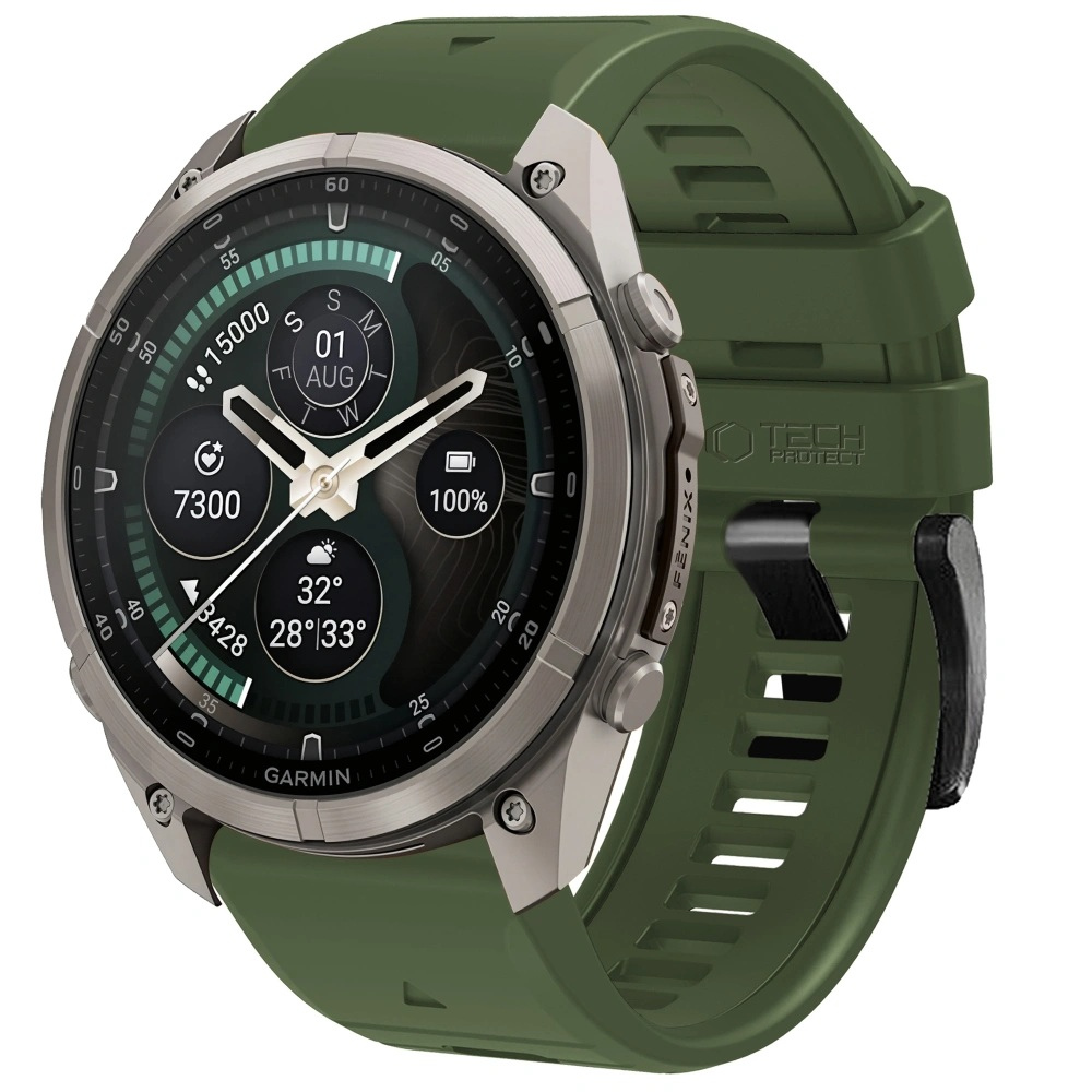 Tech-Protect Tech-Protect Silicone remienok Garmin QuickFit 22mm, military green