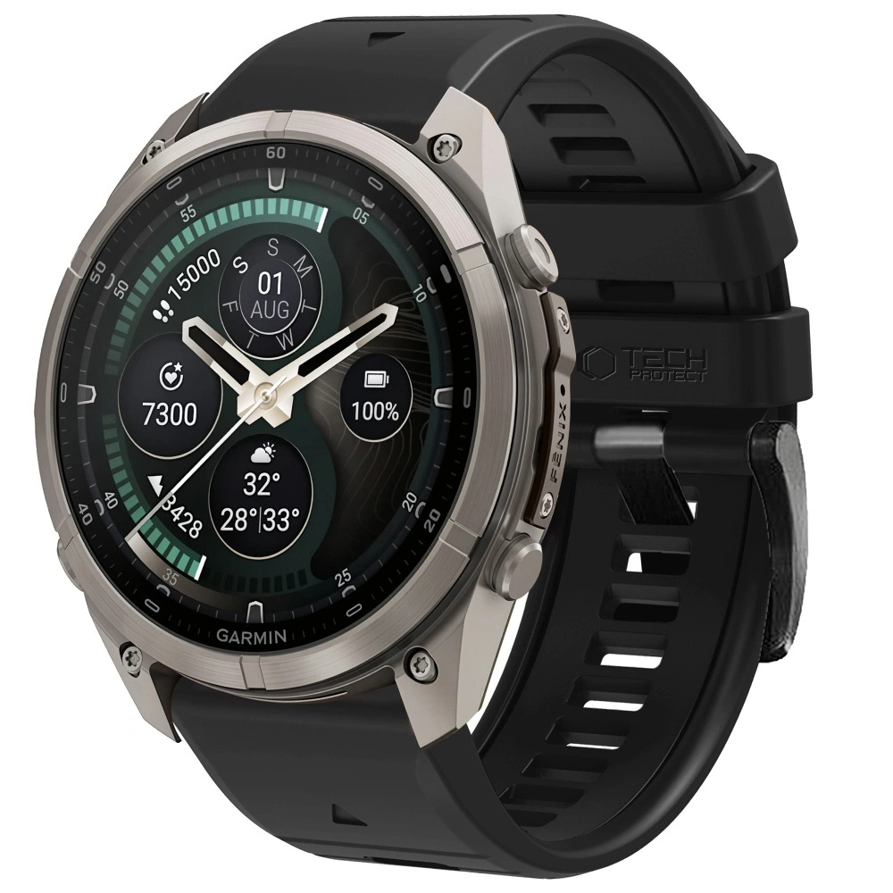 Tech-Protect Tech-Protect Silicone remienok Garmin QuickFit 26mm, obsidian black
