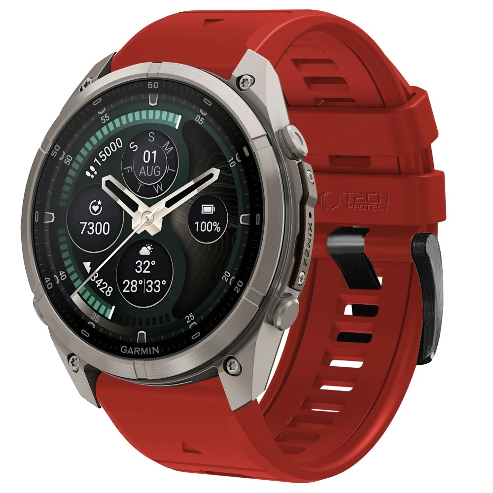 Tech-Protect Tech-Protect Silicone remienok Garmin QuickFit 26mm, crimson red