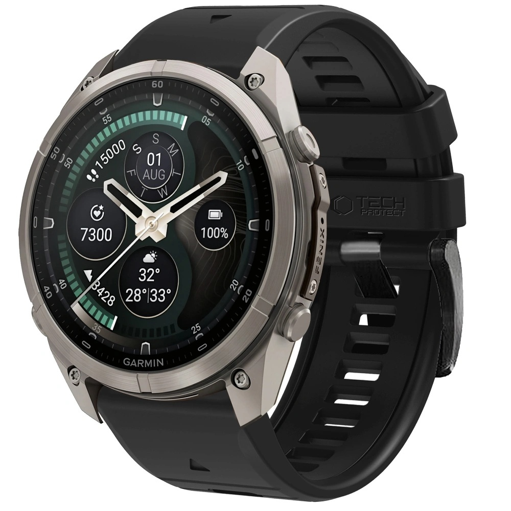 Tech-Protect Tech-Protect Silicone remienok Garmin QuickFit 22mm, obsidian black