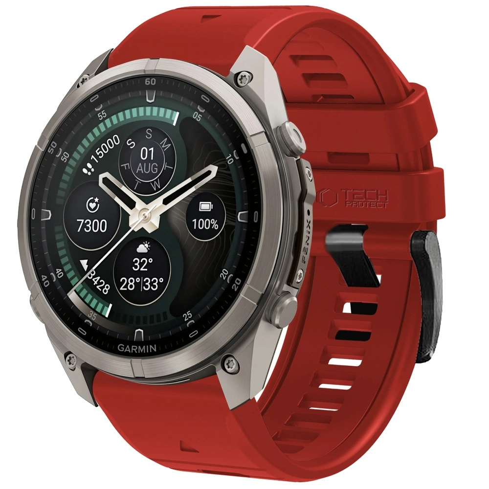 Tech-Protect Tech-Protect Silicone remienok Garmin QuickFit 22mm, crimson red