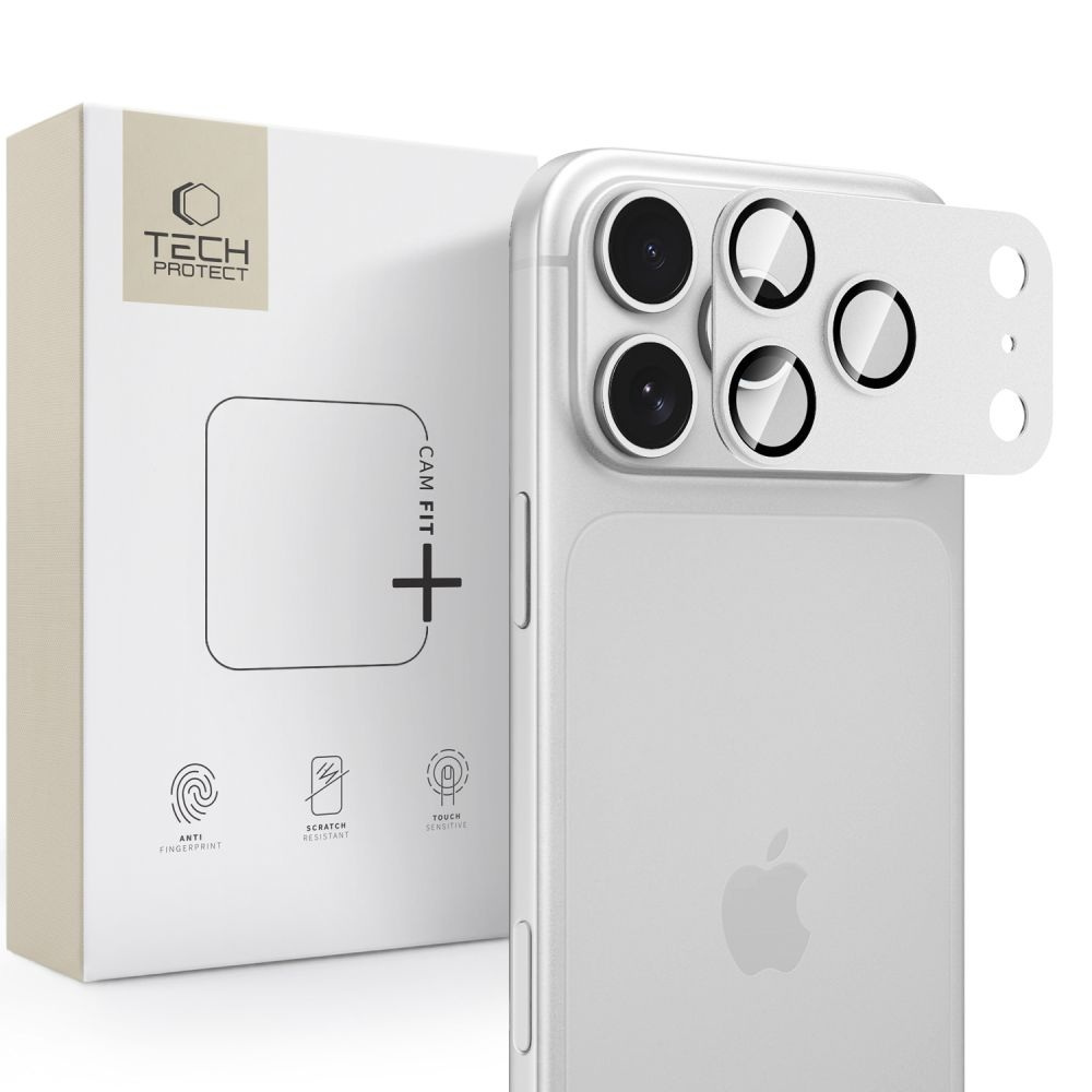 Tech-Protect Tech-Protect CamFull Fit ochranné sklo na kameru na iPhone 18 Pro, strieborné
