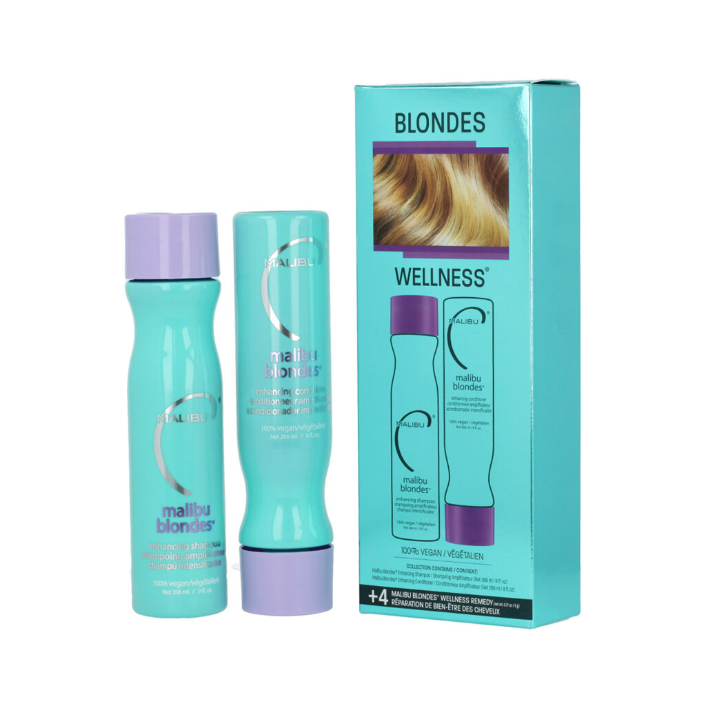 Malibu C Malibu C Blondes Enhancing Wellness Collection Shampoo 266 ml + Conditioner 266 ml + sáček 4 x 5 g