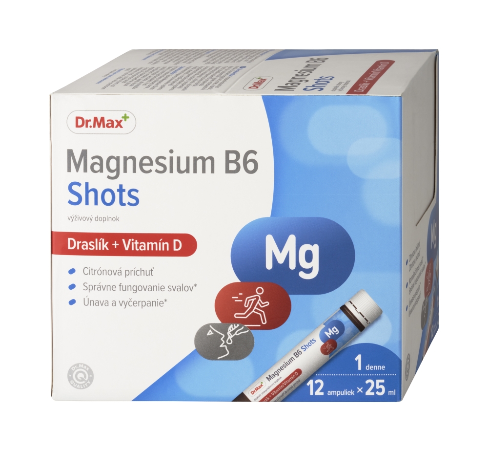 Dr. Max Dr. Max Magnézium B6, horčík + vitamín B6, 12×25 ml