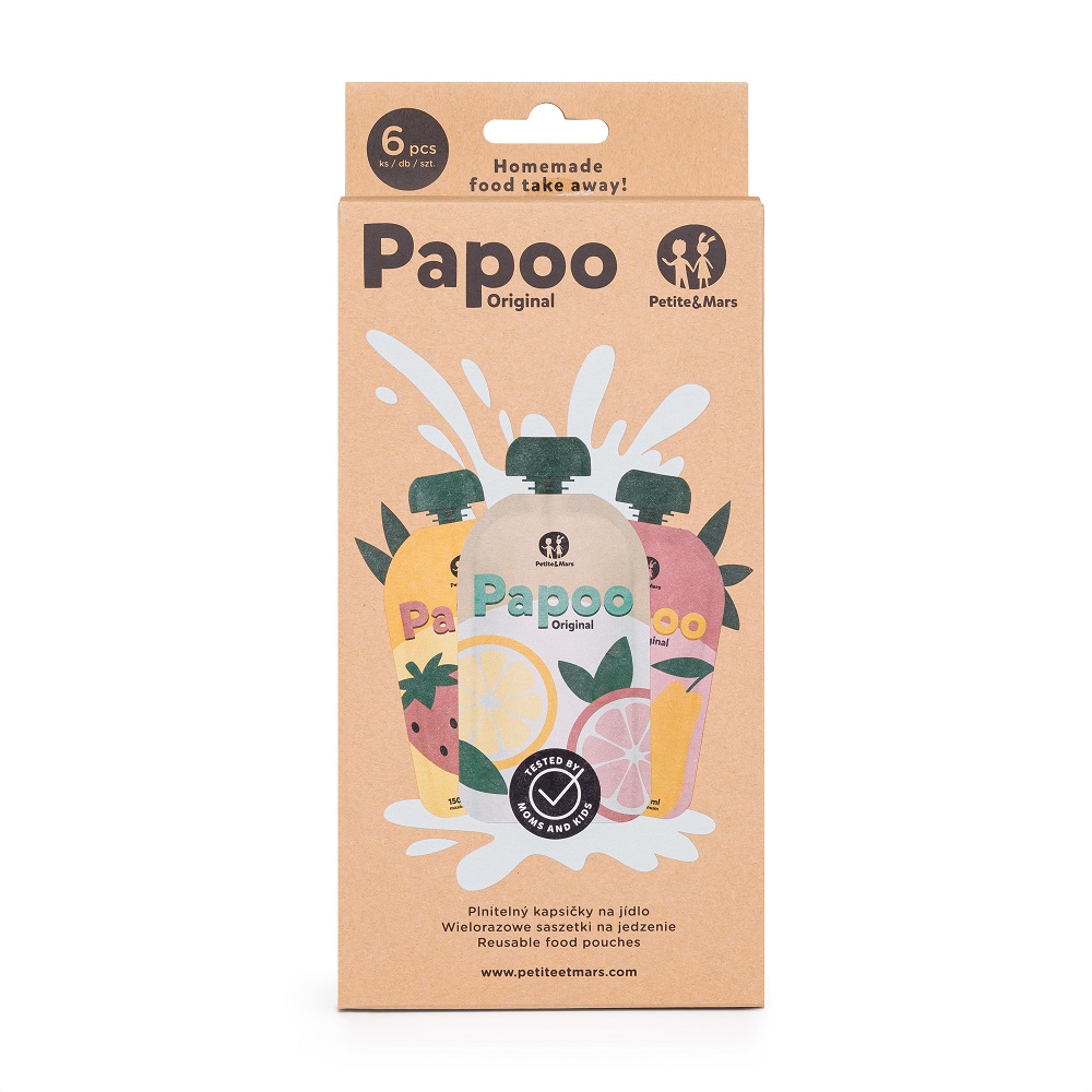 Petite&Mars Kapsička na jedlo Papoo Original - 6 ks