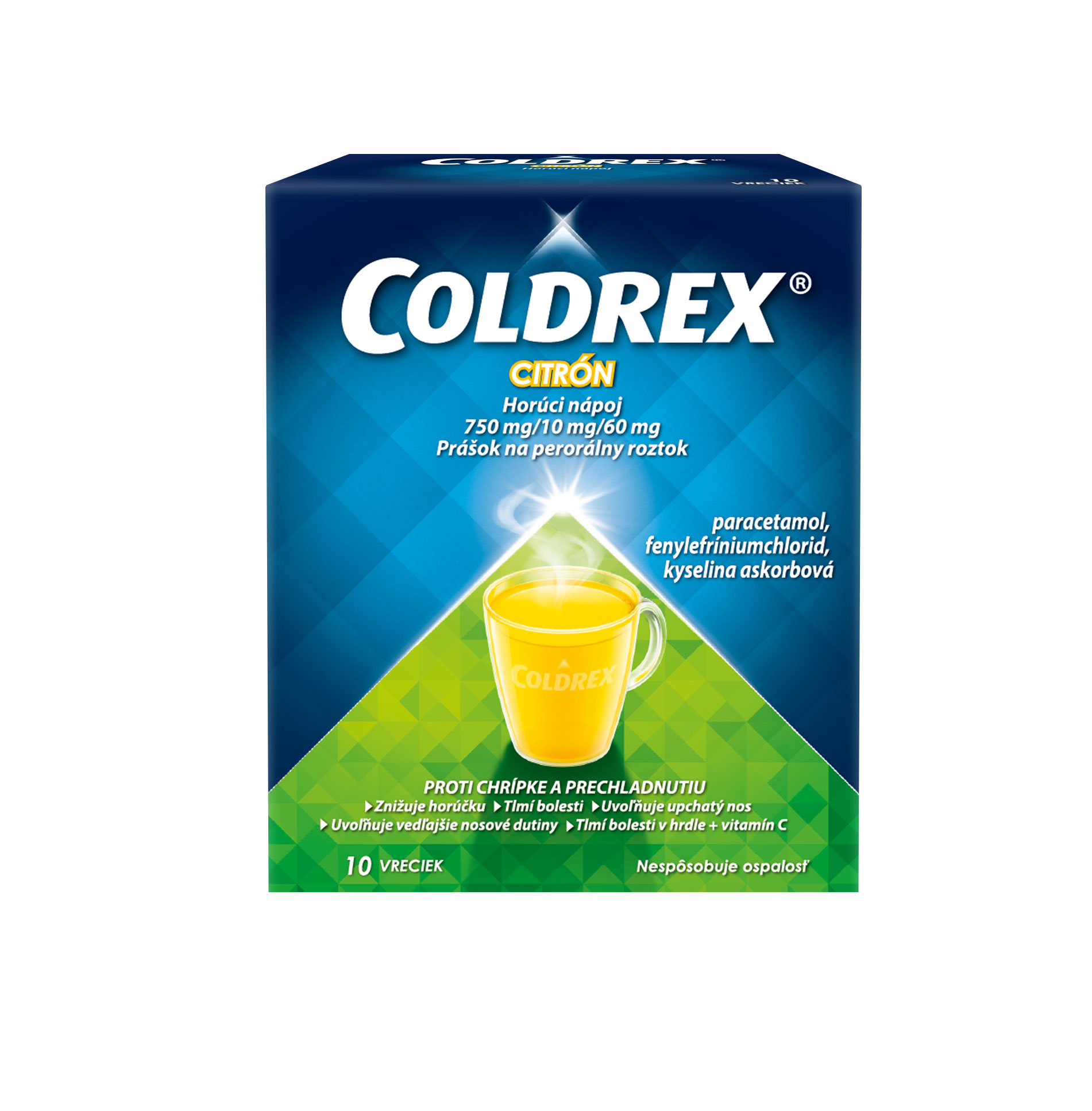 Coldrex Citrón horúci nápoj pri chrípke a horúčke – 10 ks